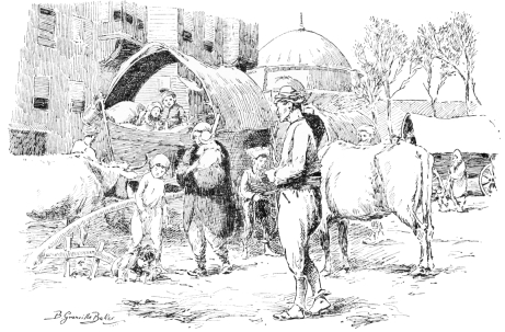 Refugees  Nearly all the narrow streets were blocked by rows of waggons, drawn by oxen, conveying fugitives from Thrace and Macedonia.