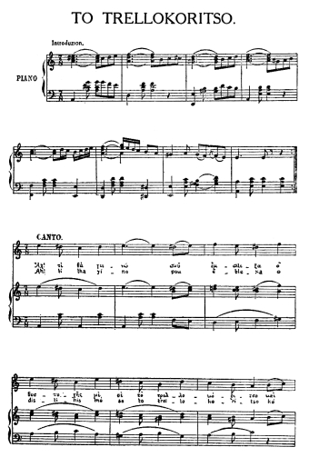 musical notation, TO TRELLOKORITSO.