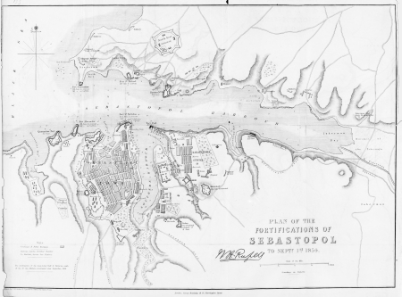 PLAN OF THE FORTIFICATIONS OF SEBASTOPOL TO SEPT 1st 1854.