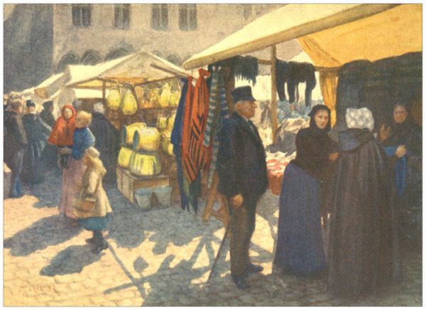 BRUGES—A corner of the Market on the Grand' Place.