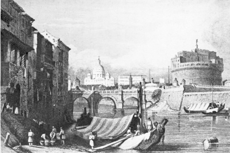 ROME, 1831.  THE BRIDGE AND CASTLE OF ST. ANGELO.