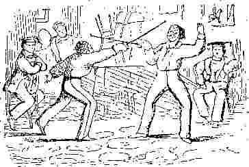 ***Image: Undergraduates fencing in College rooms***