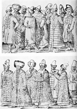 A CHURCH SERVICE, PROCESSION OF BOYARDS From 16th century contemporary prints, attributed to Jost Amman.