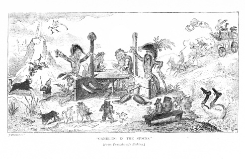 “GAMBLING IN THE STOCKS.”  (From Cruikshank’s Etching.)