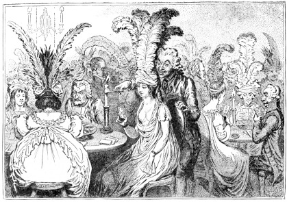 GAMBLING IN SOCIETY.  (From a Print by Gillray, published in 1796.)