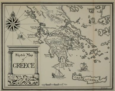 Sketch Map of GREECE  MAP ACCOMPANYING “GREECE,” BY JOHN FULLEYLOVE, R.I., AND REV. J. A. M‘CLYMONT, D.D. (A. AND C. BLACK, LONDON)