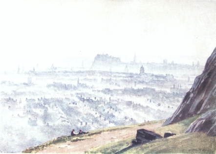 EDINBURGH FROM SALISBURY CRAGS—EVENING