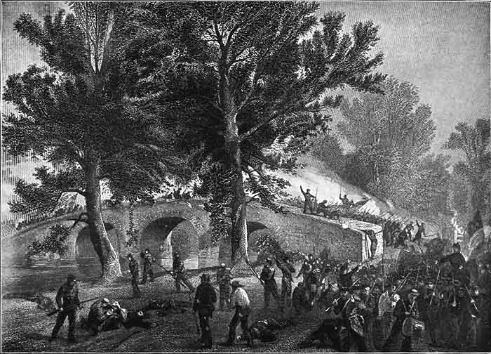 THE CHARGE ACROSS THE BURNSIDE BRIDGE