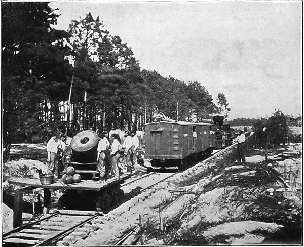 A MORTAR MOUNTED ON A FLAT CAR