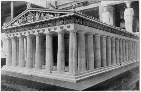 RESTORED MODEL OF THE PARTHENON, METROPOLITAN MUSEUM OF ART, NEW YORK.