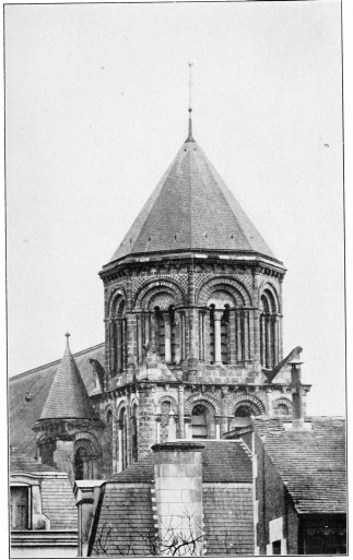 TOWER OF CHURCH OF ST. RADEGONDE, POITIERS, (VIENNE) FRANCE.