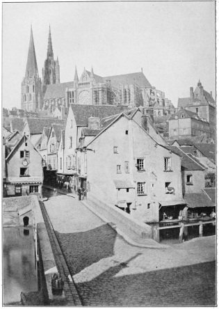 CATHEDRAL AT CHARTRES (EURE ET LOIRE), FRANCE, FROM THE S. E.