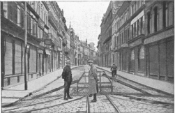 RUE DES TROIS-CAILLOUX  (Photo taken from the Place Gambetta, April 24th, 1918)