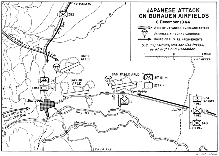 JAPANESE ATTACK ON BURAUEN AIRFIELDS