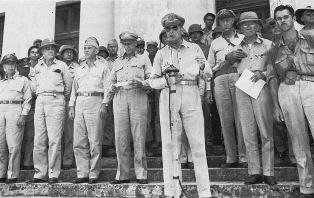 GENERAL MacARTHUR announces the establishment of the Philippine Civil Government.