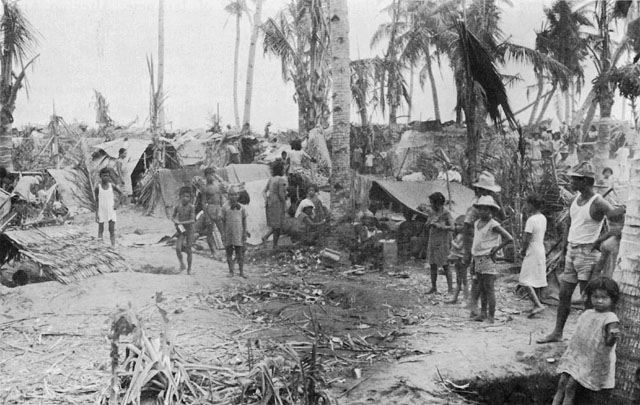 REFUGEE AREA ON ORANGE BEACH NEAR DULAG