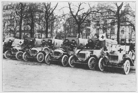 AMBULANCES READY TO LEAVE FOR THE FRONT