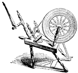 AN OLD ENGLISH SPINNING-WHEEL.