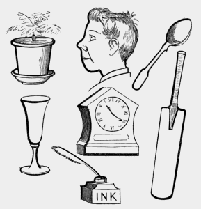 plant, profile, spoon, clock, and other results of Retsch's outlines