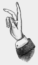 hand with two fingers raised