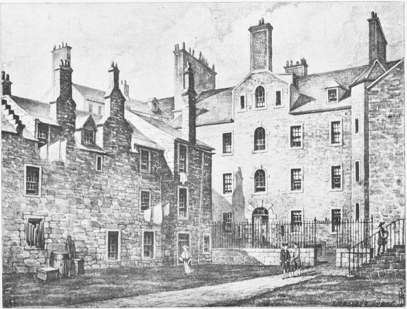 The Old Excise Office, Chessel’s Court, Canongate.  (From a Drawing by Bruce J. Home.)