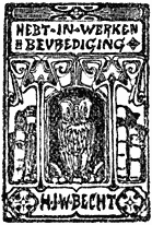 Uitgeverslogo: Hebt in werken bevrediging H.J.W. Becht.