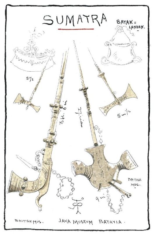 SUMATRA BATAK-LANDEN. BRITISH MUS. BRITISH MUS.  JAVA MUSEUM BATAVIA.