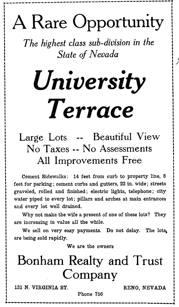 University Terrace ad