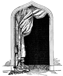 [Fig. 1.—Suggestion for draping arch in hall. not visible]