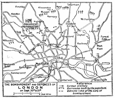 Image unavailable: THE BOMBARDMENT AND DEFENCES OF LONDON on Sept. 20th & 21st