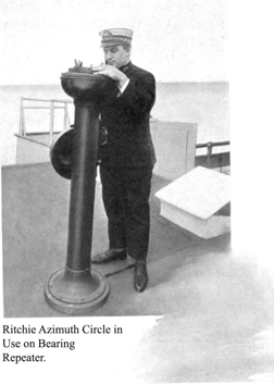 Ritchie Azimuth Circle in Use on Bearing Repeater.