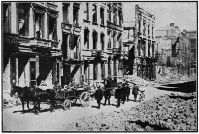 [Image unavailable: WRECKAGE IN THE STUDENTS’ QUARTER OF LOUVAIN.  Photo, Newspaper Illustrations, Ld.  Face p. 87.