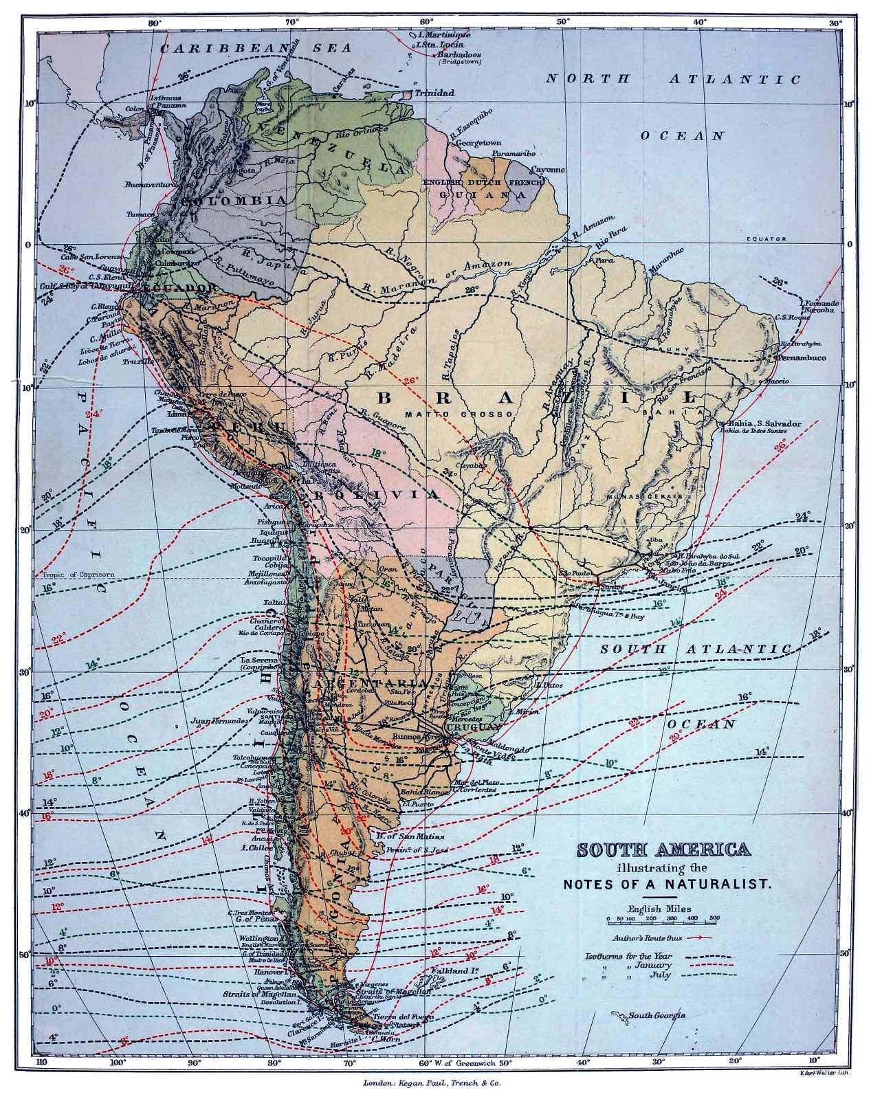 Map of South America