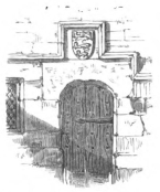 Image unavailable: DOORWAY IN COTTAGE, WITH ROYAL ARMS, PONTEFRACT.