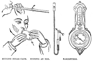 Image unavailable: SUCKING SUGAR-CANE. SUCKING AN EGG. BAROMETERS.