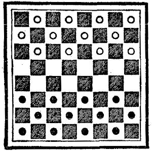 Checkerboard showing the layout described