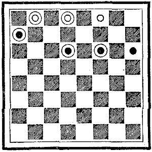 Checkerboard showing the layout described