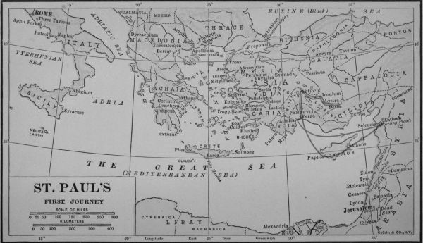 MAP, ST. PAUL'S FIRST JOURNEY