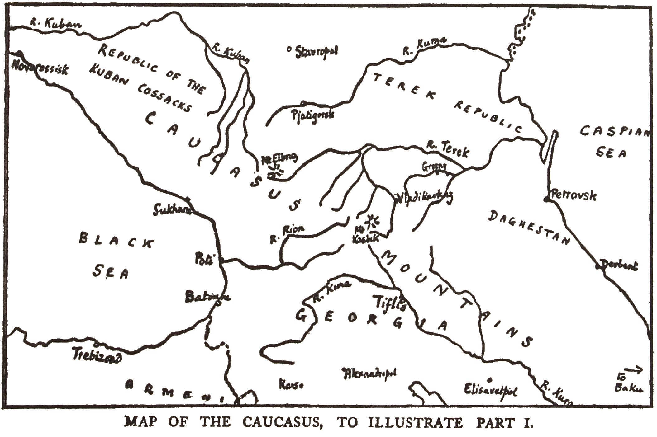 Map of the Caucasus