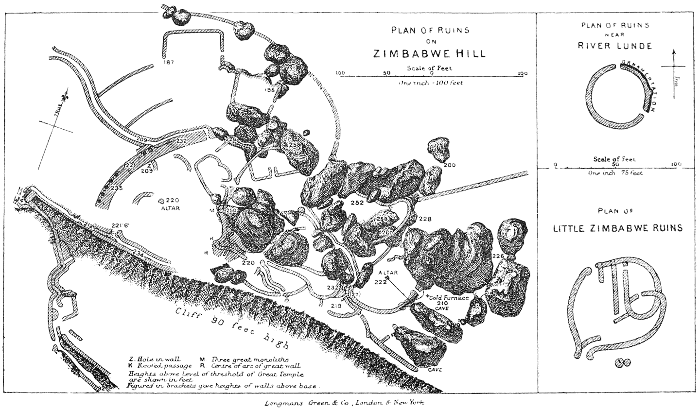 PLAN OF RUINS ON ZIMBABWE HILL