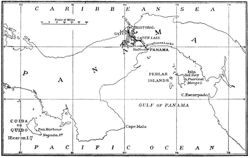 Map of the Panama Canal