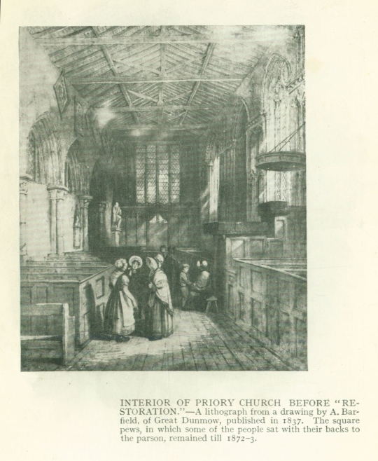 INTERIOR OF PRIORY CHURCH BEFORE "RESTORATION."