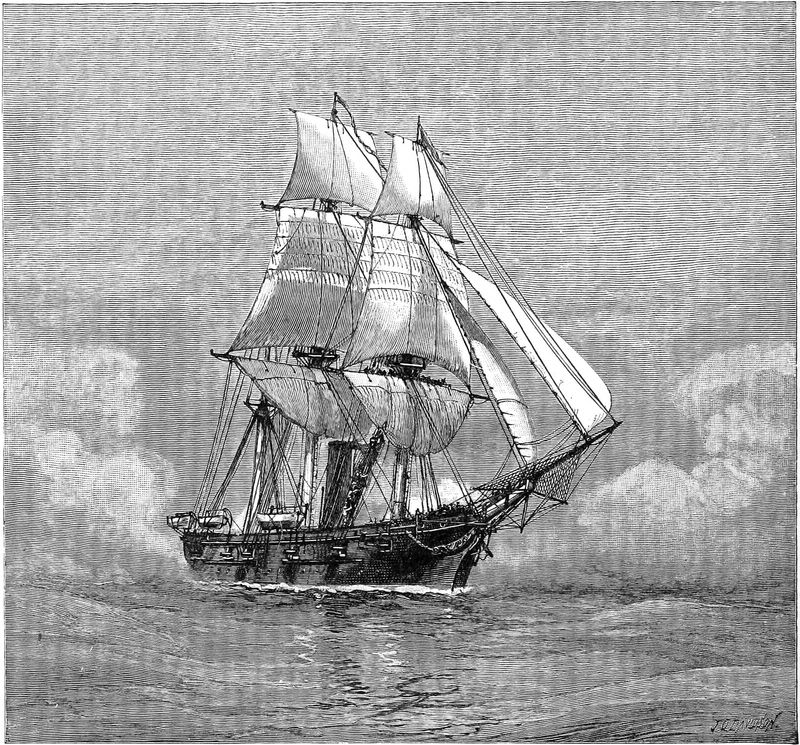 War-ship at sea