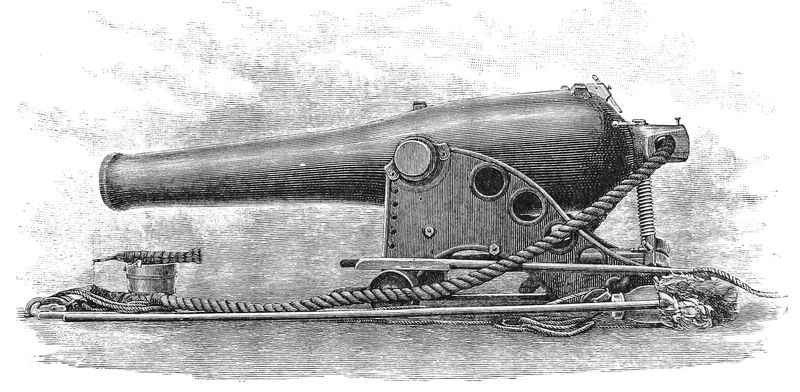 Engraving of gun