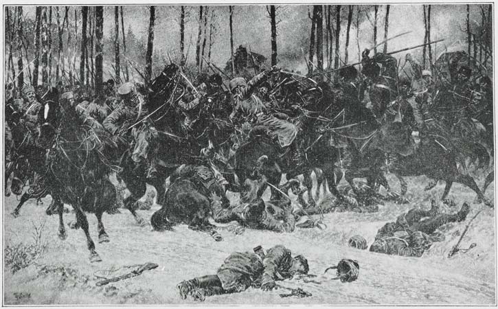 COSSACKS OF THE DON ATTACKING PRUSSIAN CAVALRY