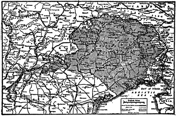 Area of the Flow and Ebb of Italy’s Military Success