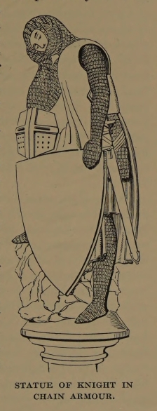 STATUE OF KNIGHT IN CHAIN ARMOUR.