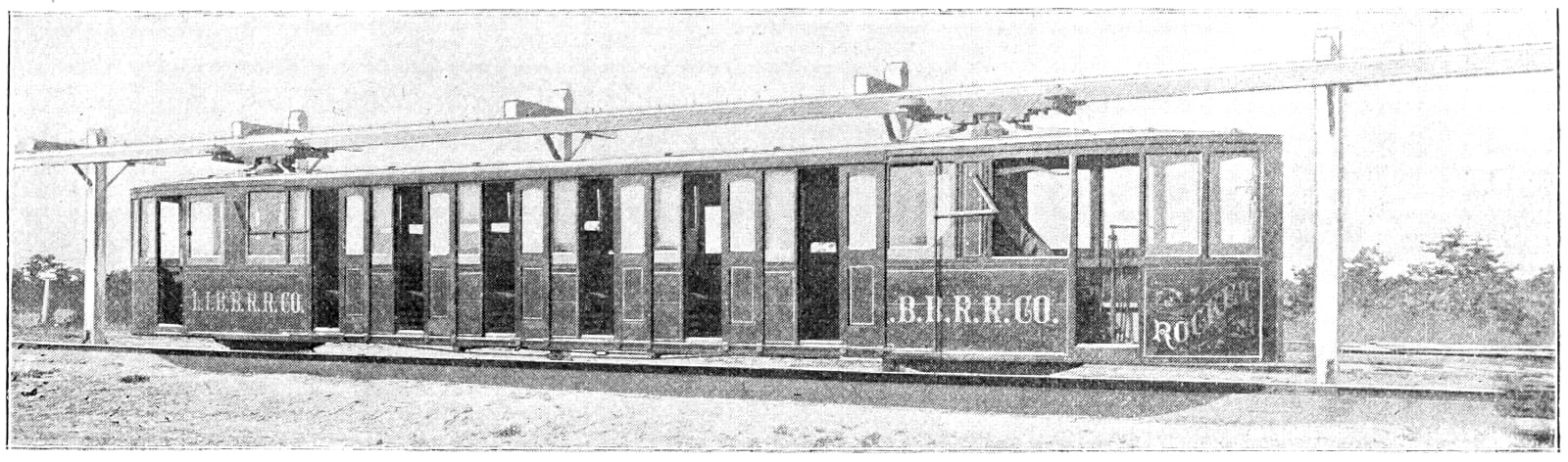 Empty rail car on rail.