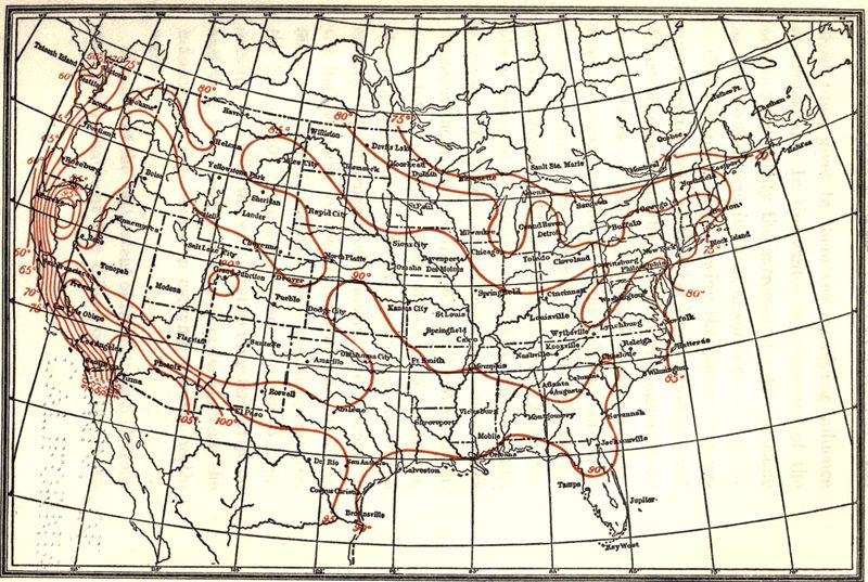 Map of max July temperatures