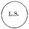 Letters L.S. within a circle